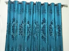 green lining curtain two pieces
