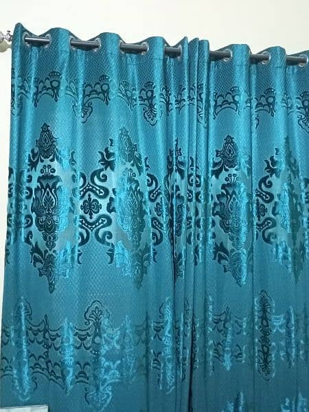 green lining curtain two pieces 1
