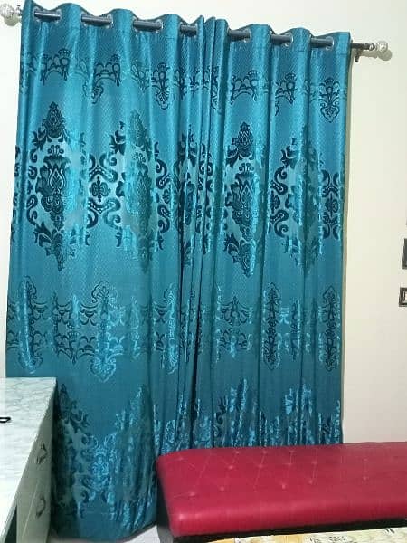 green lining curtain two pieces 3
