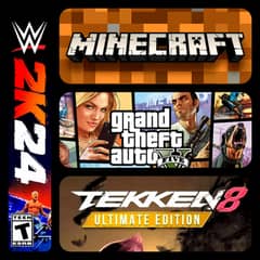 GTA5/WWE 2K24/TEKKEN 8 PC GAMES KRWAYE ALL OVER PAKISTAN 0