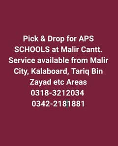 Hiroof available for Pick & Drop for APS SCHOOLS at Malir Cantt