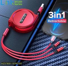 3 in 1 cable typeC, lightning, and micro USB