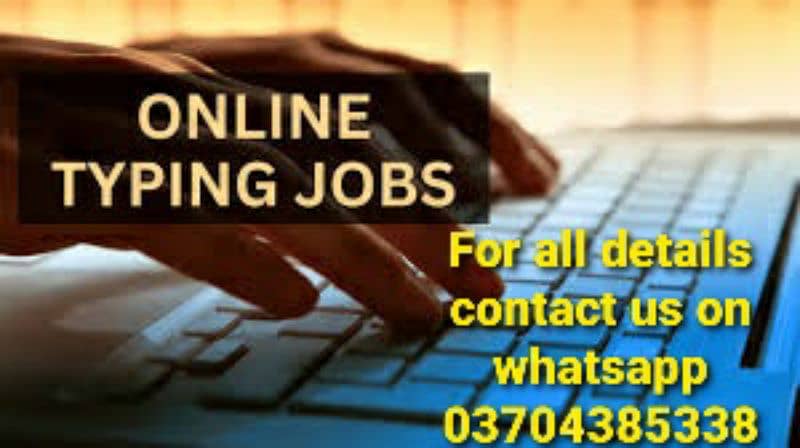 we need faisalabad males females for online typing homenase job 1