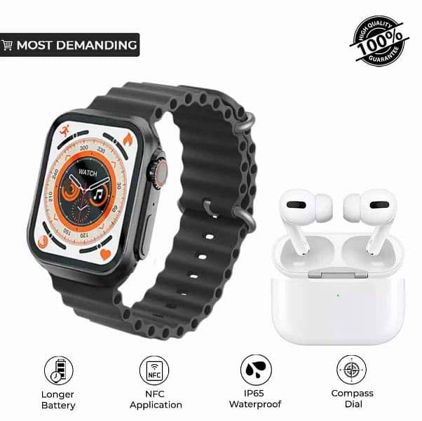 Special EID Offer H20 Ultra Smart Watches With Stylish Air pods 2