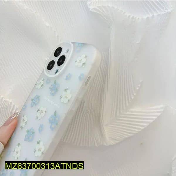 Iphone back Cover Only - Glamorous White and blue flower 2
