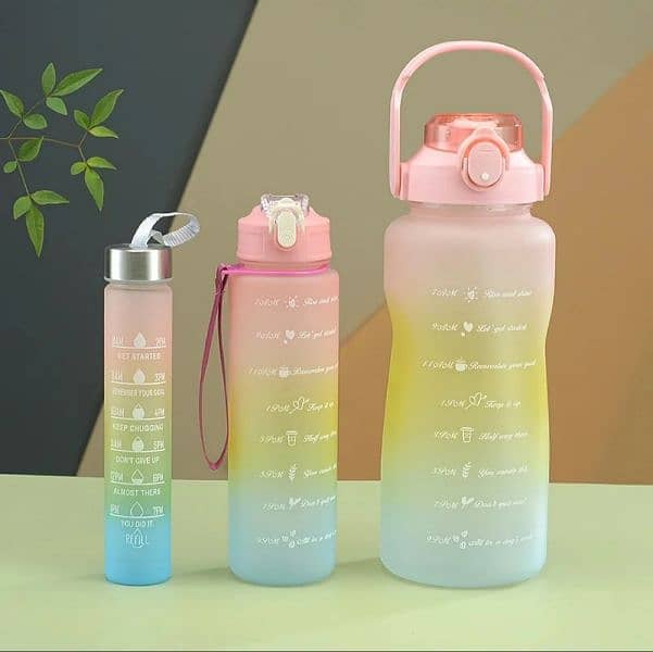 Pack of 3 Pcs Water Bottle Set for Sports & Outdoor, Gym and Fitness 4