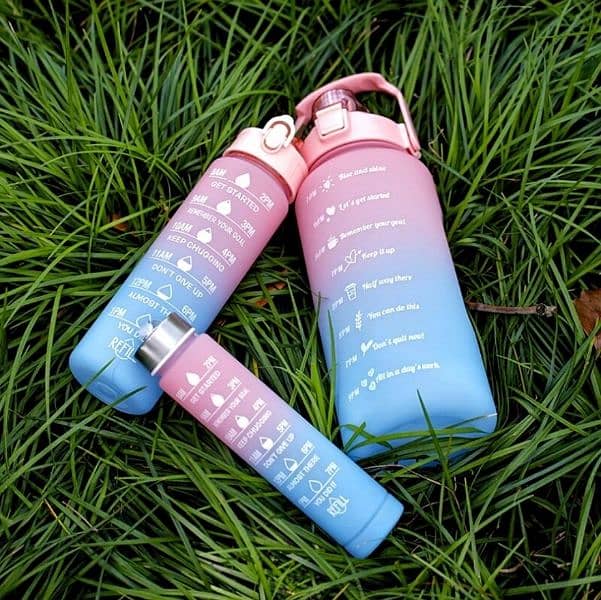 Pack of 3 Pcs Water Bottle Set for Sports & Outdoor, Gym, Fitness. 1