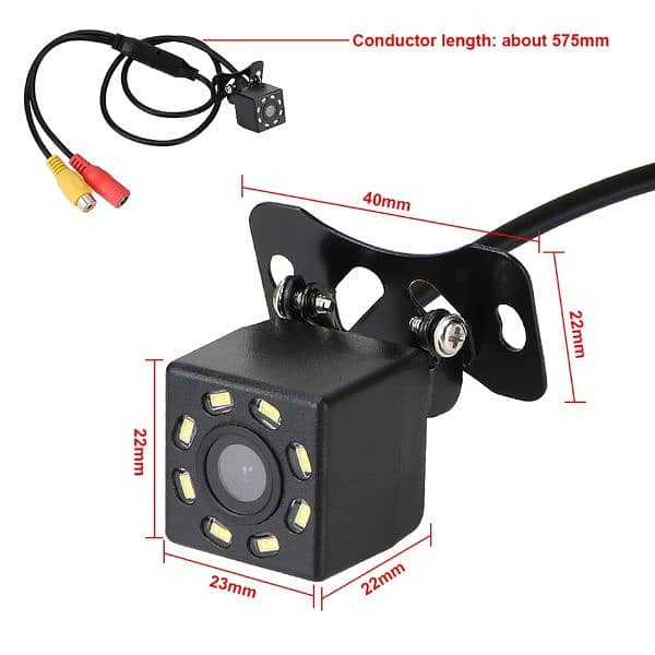 Car Rear View Camera 4 8 12 LED Night Vision HD Video Waterproo 2