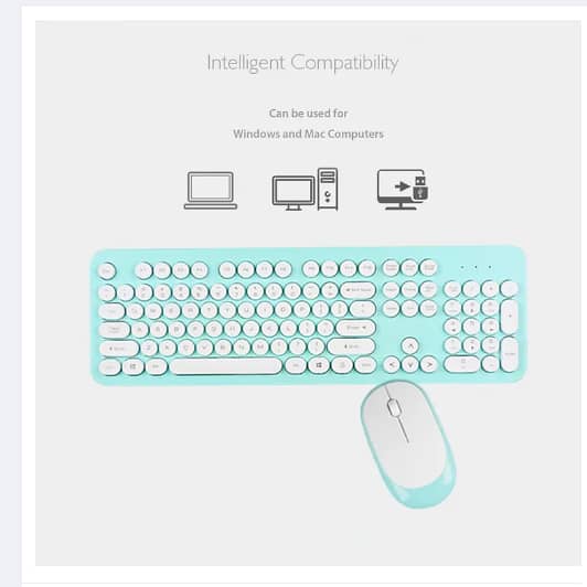Wireless Keyboard Mouse Stylish Mini Portable Keyboard Mouse Combos 96 1