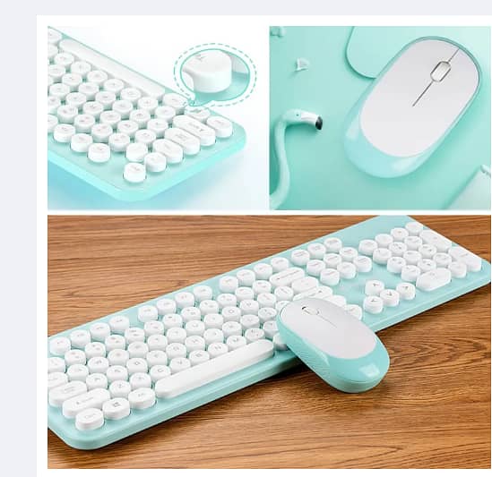 Wireless Keyboard Mouse Stylish Mini Portable Keyboard Mouse Combos 96 4
