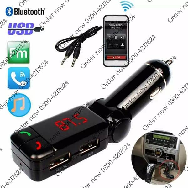 Car Kit MP3 Player Wireless FM Transmitter Modulator USB SD MMC 0