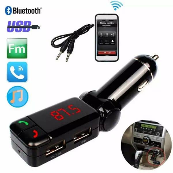 Car Kit MP3 Player Wireless FM Transmitter Modulator USB SD MMC 8