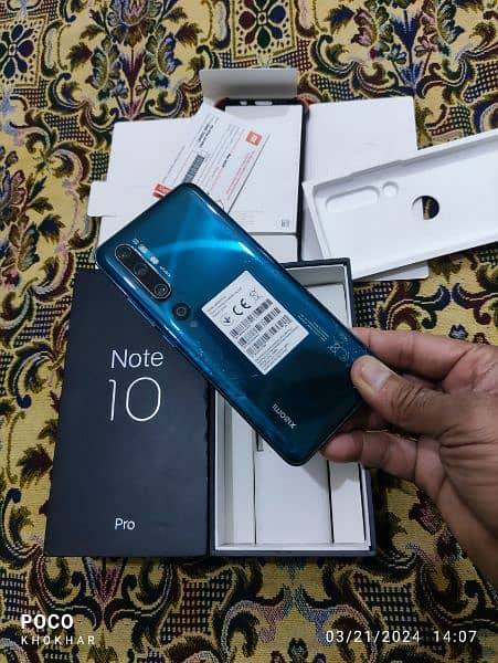 Xiaomi mi note 10 pro 8+5=13/256 GB dual Sim official PTA approved 3