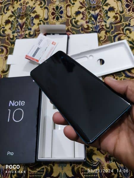 Xiaomi mi note 10 pro 8+5=13/256 GB dual Sim official PTA approved 7