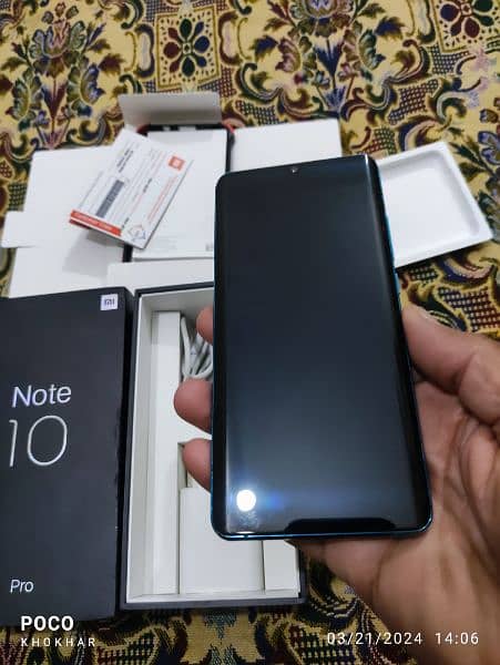 Xiaomi mi note 10 pro 8+5=13/256 GB dual Sim official PTA approved 11