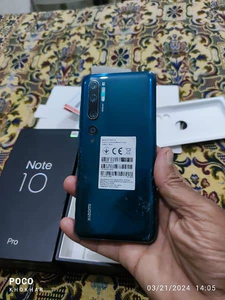 Xiaomi mi note 10 pro 8+5=13/256 GB dual Sim official PTA approved 14