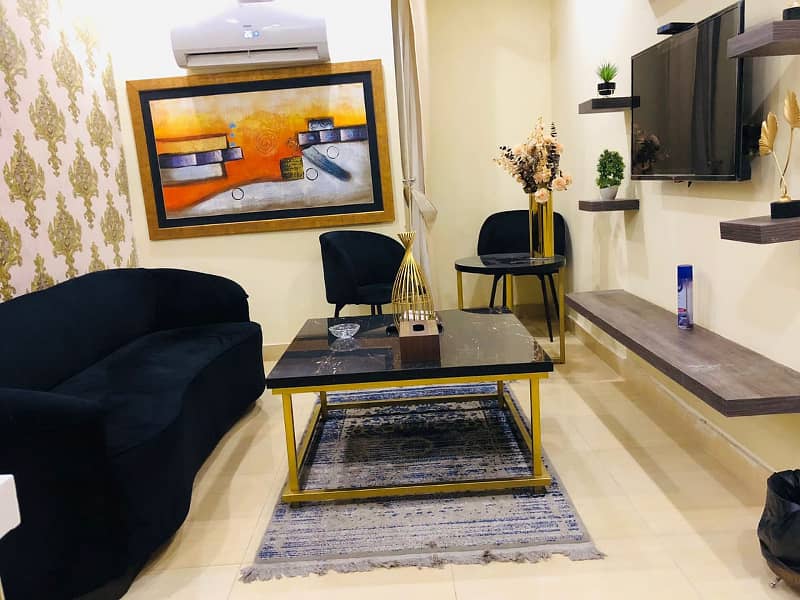 Tow badroom apartment available for rent daily basis in Bahria town 5