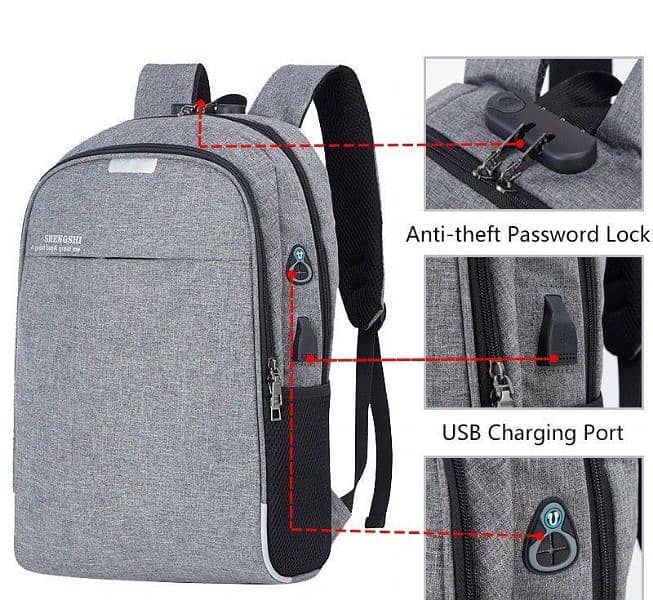 Unisex nylon printed laptop backpack 1