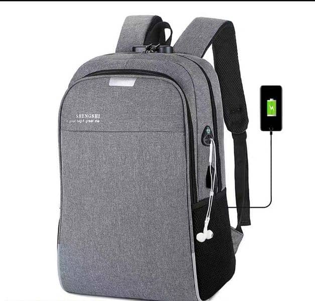 Unisex nylon printed laptop backpack 2
