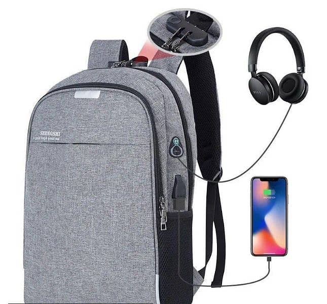 Unisex nylon printed laptop backpack 3