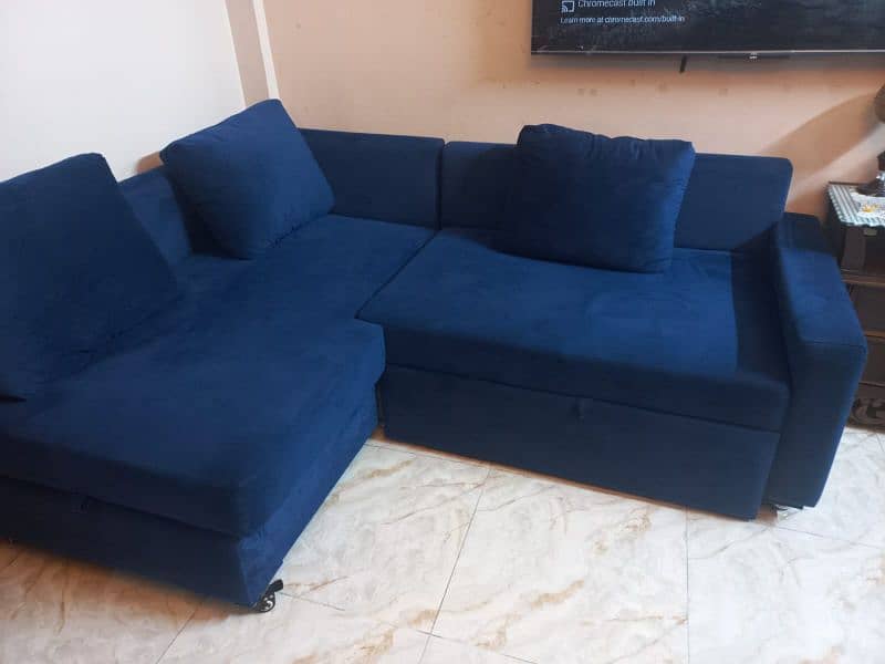 corner sofa cum bed with storage. 0