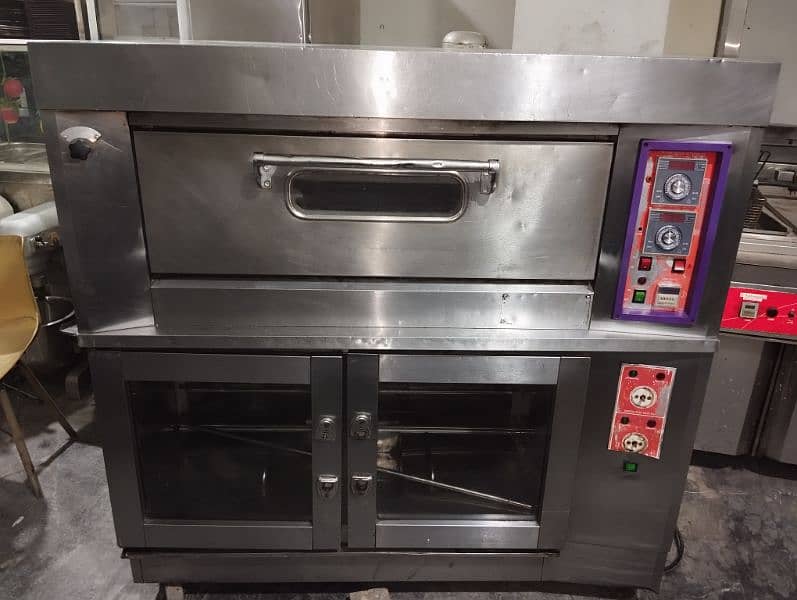 pizza oven with dough profer and hot case 6