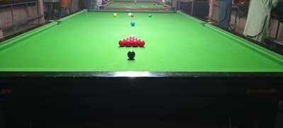 2 Snooker Tables , Cues, chalks complete accessories 0