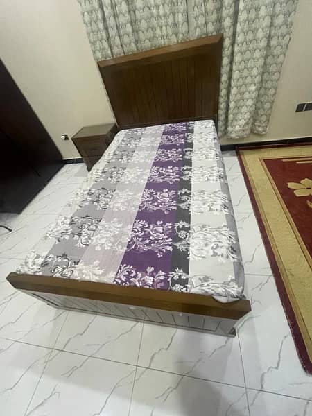 Single bed with Brand New Mattress and Cupboard 1