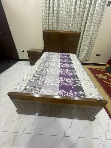 Single bed with Brand New Mattress and Cupboard 2