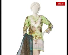 J. Stitched dress (2 pc) in low price 0