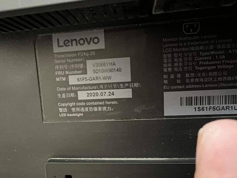 Lenovo 24 Inch Borderless 2k Resolution IPS LED Moniter QTY Available 6