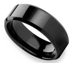 Boy's Titanium Pure Black Heavy Wait Ring