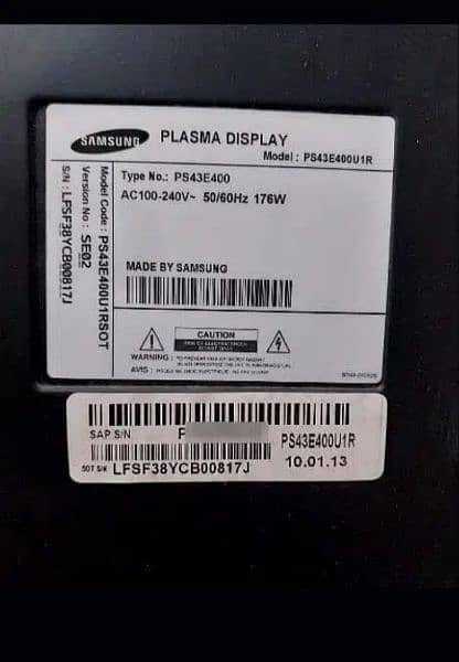 Samsung plasma TV 43 inches 1
