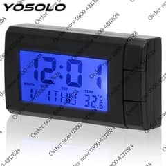 Mini Electronic Car Clock Outside Temperature Thermometer LCD Dig 0