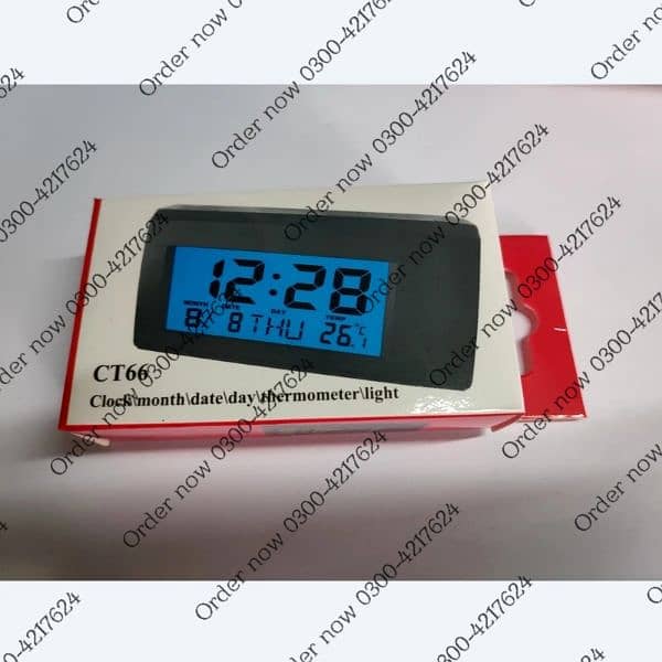 Mini Electronic Car Clock Outside Temperature Thermometer LCD Dig 2