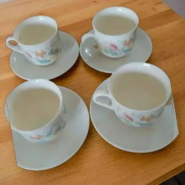 4 Pcs Tea Cup & Saucer (France Original) 1
