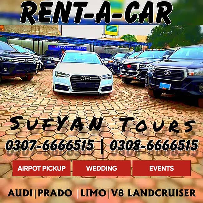 Rent a Car | AUDI A6 | PRADO V8 | ZX | FORTUNER | Limo Car Rental 2