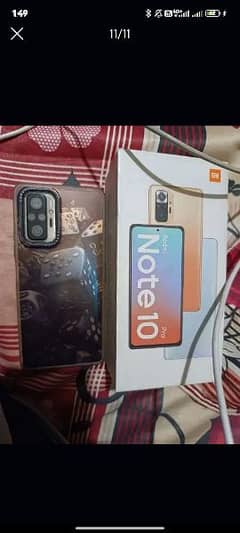 redmi note 10 pro 8gb 128 with box chargr pta approve 10by9.5 condtion