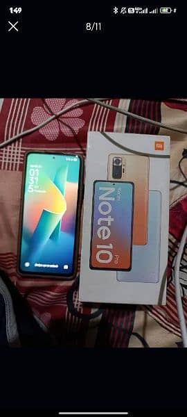 redmi note 10 pro 8gb 128 with box chargr pta approve 10by9.5 condtion 5