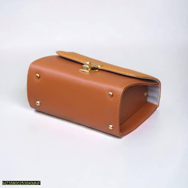 women's handbag pu leather plain top handle shoulder bag 2