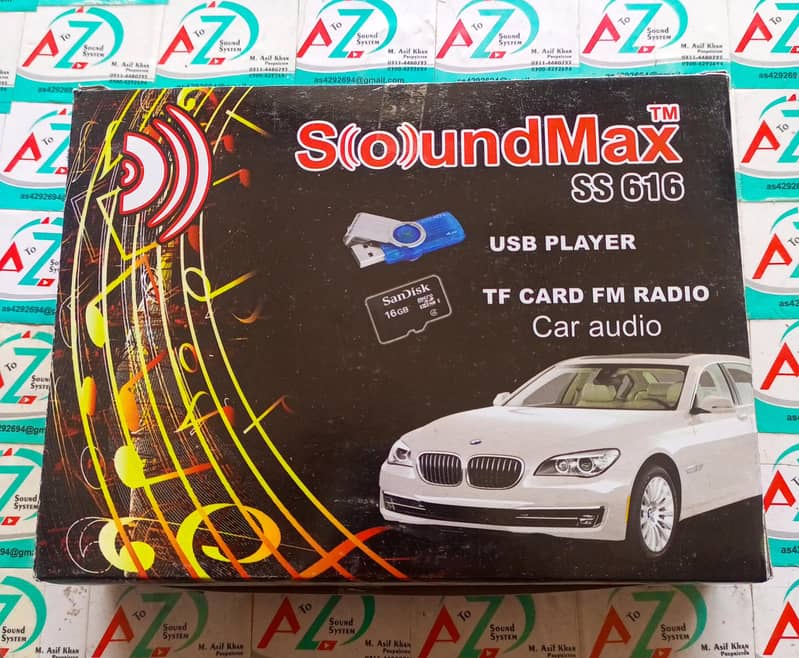 soundmax ss 616 car audio tape  bluetooth usb memory card fm aux 2