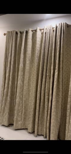 Golden curtains with blinds
