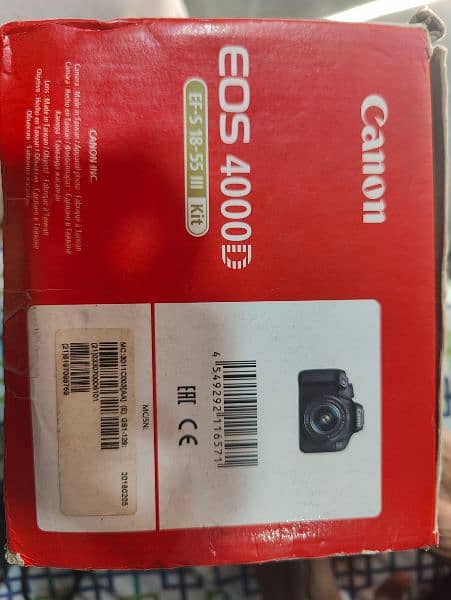 Canon eos 4000d full kit with 18-55mm lens battery and charger 1