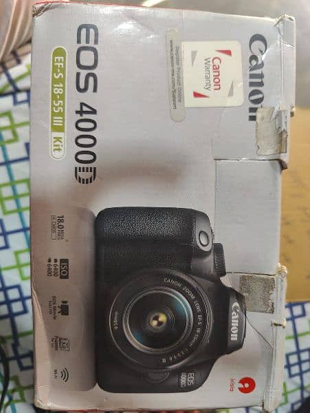 Canon eos 4000d full kit with 18-55mm lens battery and charger 3