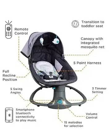 Mastela Electric Swing 3 in 1  / Baby Electric Swing / baby swing cot 7