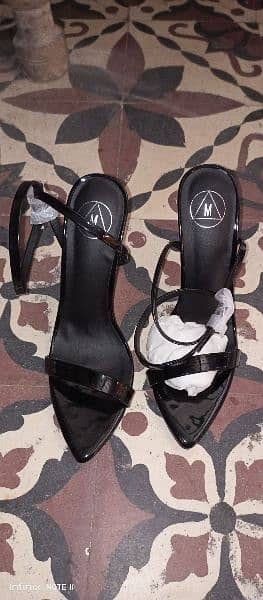 Missguided barely there heeled sandals in black 2