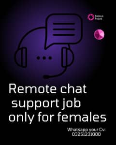 Work Remotely Chat Support Roles Available (For Female) 0