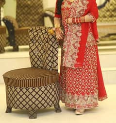 XL size bridal dress in red colour