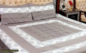 3 Pcs Cotton Sotton Patchwork Double Bed sheet