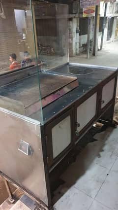 Fast Food Stall, COUNTER + HOT PLATE + FRYER (All Matrial 18 gage)